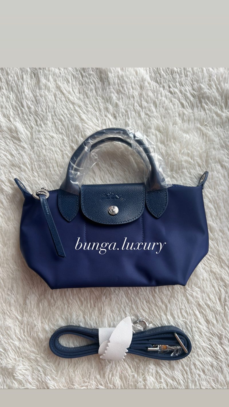 Longchamp Short Handle Neo Adjustable XS Navy Blue - Image 3