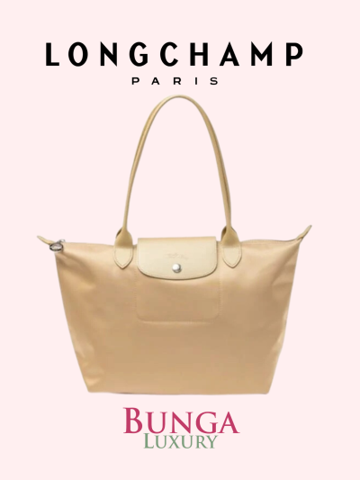 Longchamp Le Pliage Pied De Poule Shoulder Bag Medium Long Handle