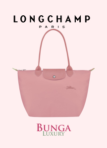 Longchamp Le Pliage Green Series Long Handle Petal Pink M