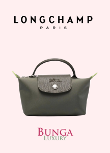 Longchamp Pouch Le Pliage Green With Handle Forest