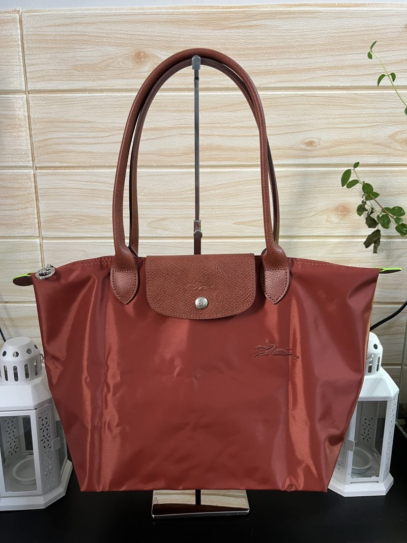 Longchamp Le Pliage Green Series Long Handle Chestnut M