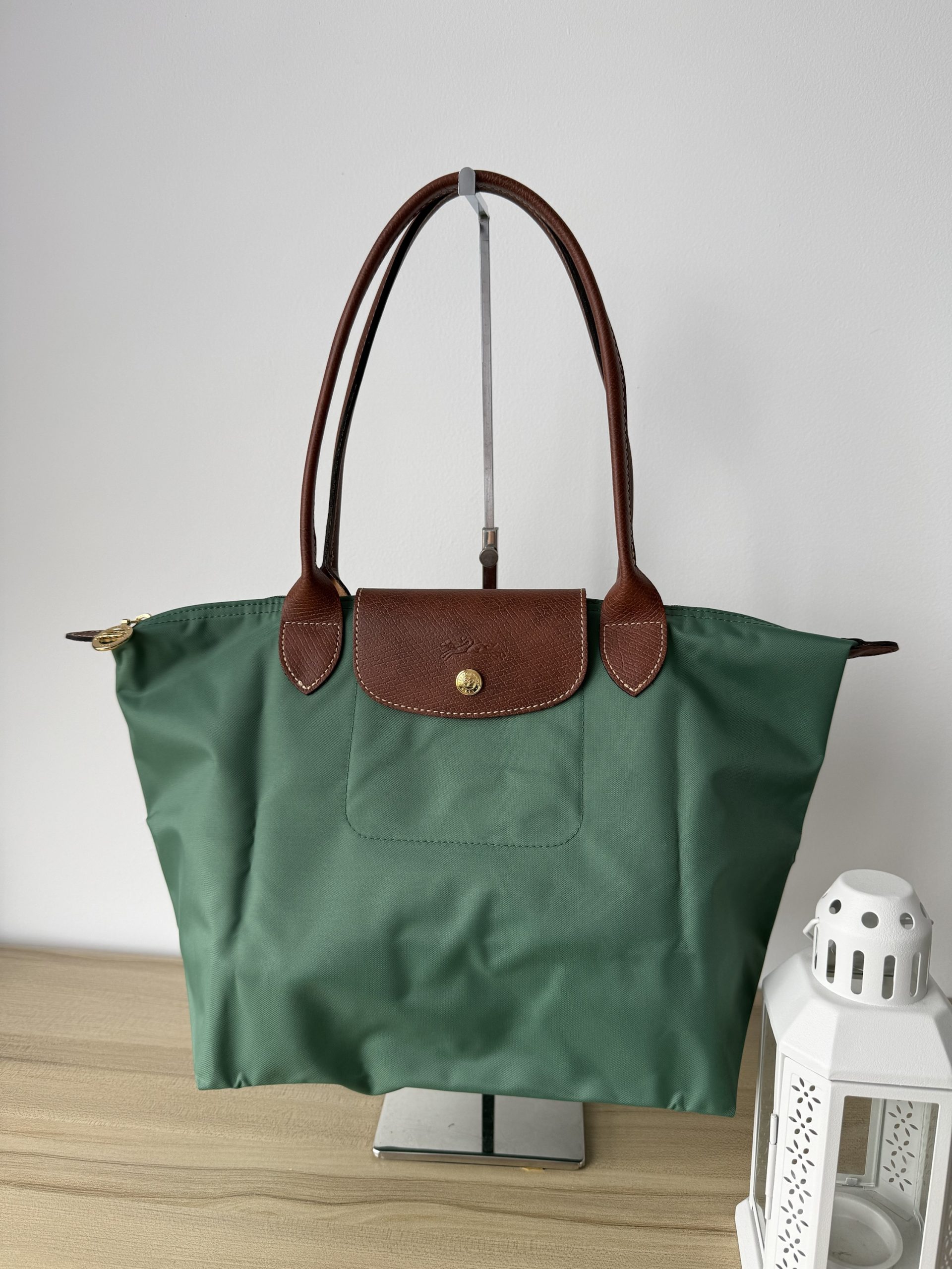 Longchamp Le Pliage Classic / Original Long Handle Sage M