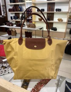 Longchamp Le Pliage Classic / Original Long Handle Yellow Curry M