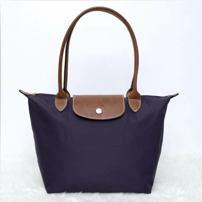 Longchamp Le Pliage Classic / Original Long Handle Bilberry L