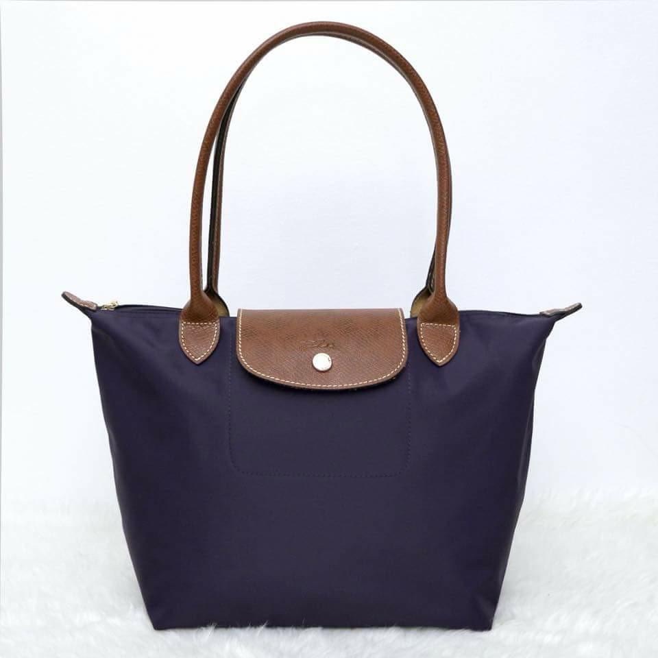 Longchamp Le Pliage Classic / Original Long Handle Bilberry L
