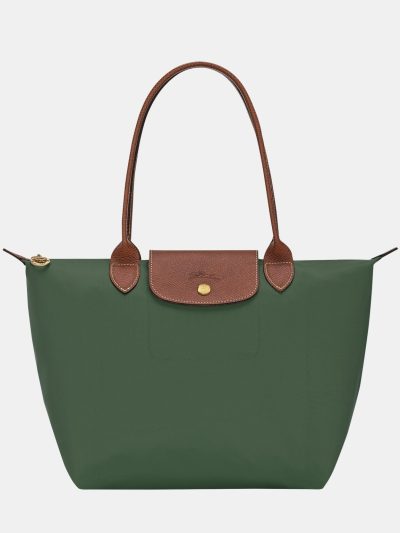 Longchamp Le Pliage Classic / Original Long Handle British Green M