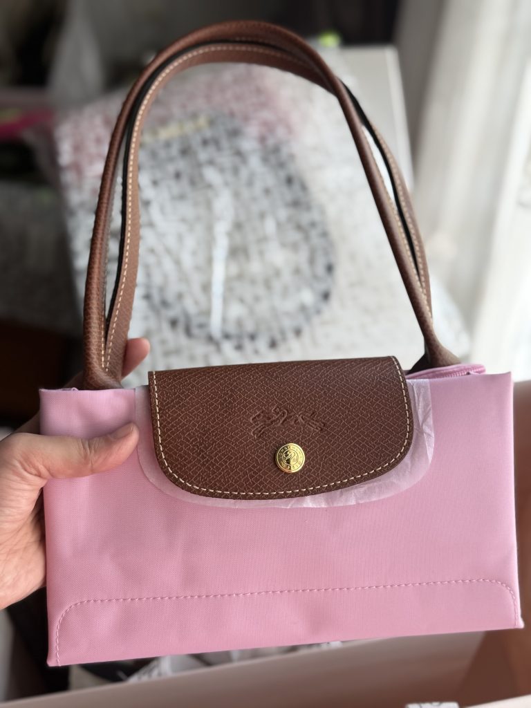 Longchamp Le Pliage Classic / Original Long Handle Rose