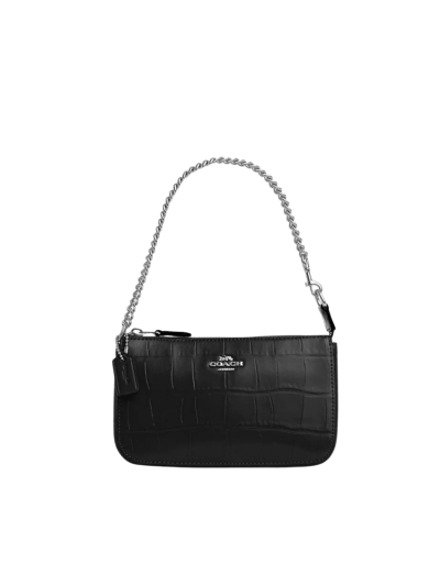 COACH Croc Embossed Nolita 19 in Black (CN382)