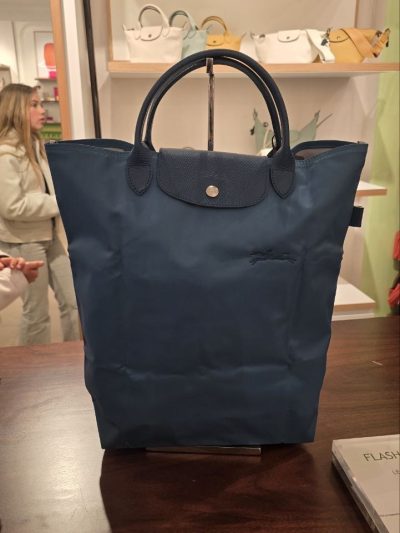 Longchamp Le Pliage Medium Tote (Cabas) Blue