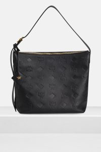 [Pre Order] MCM Aren Shoulder Bag in Embossed Leather (Black)