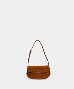 [Pre-Order] Guess Danya suede flap shoulder bag Cognac