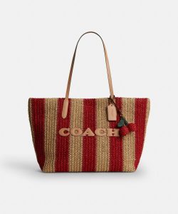 [Pre-Order]Coach City Large Tote Bag -Stripe & Charm