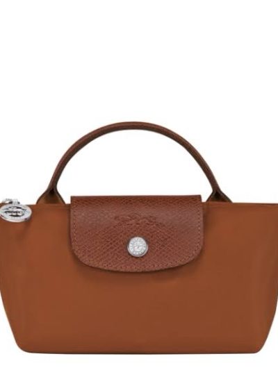 Longchamp Pouch Le Pliage Green Cognac